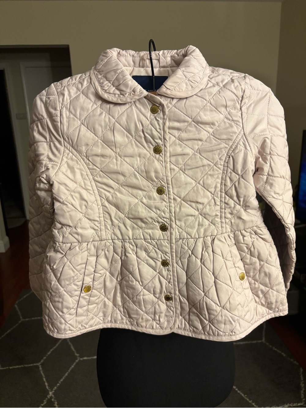 Janie and Jack Light Pink Quilted Peplum Jacket